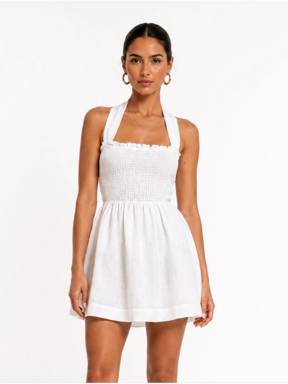 European White Linen Dress - Picture 2 of 3